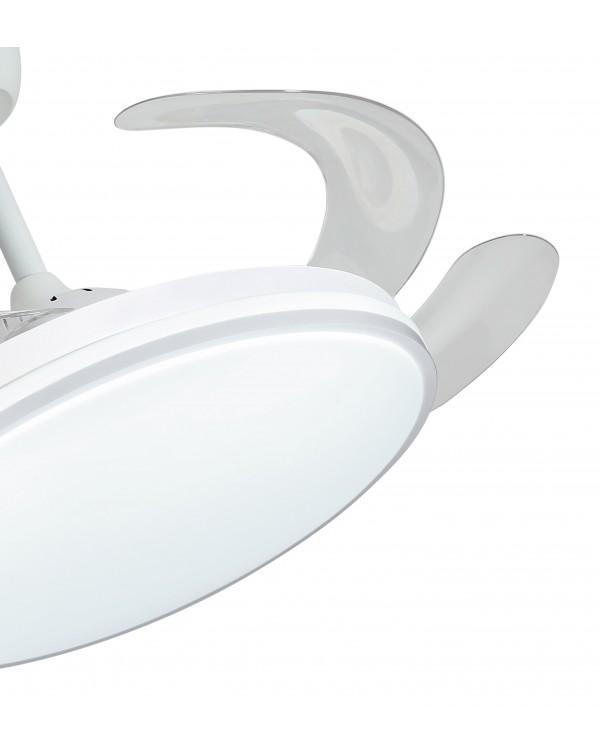 VENTILADOR DC NEW MORAIRA, 3 ASPAS, MOTOR DC, MANDO A DISTANCIA, 3 TEMPERATURA LUZ, REGULADOR INTENSIDAD LUZ.