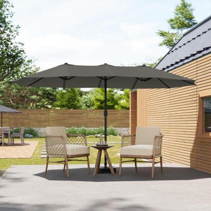 Sombrilla de Jardín, Parasol Terraza, 450x267 cm, UPF 50+, Sombrilla Playa Grande, Parasol para Balcon Piscina Patio Exteriores, con Funda Protectora,