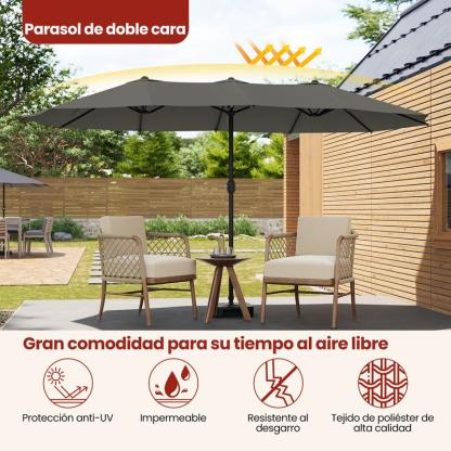 Sombrilla de Jardín, Parasol Terraza, 450x267 cm, UPF 50+, Sombrilla Playa Grande, Parasol para Balcon Piscina Patio Exteriores, con Funda Protectora,