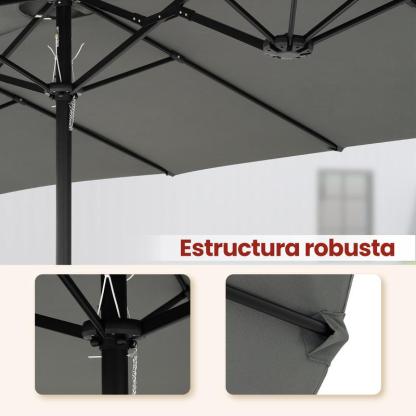 Sombrilla de Jardín, Parasol Terraza, 450x267 cm, UPF 50+, Sombrilla Playa Grande, Parasol para Balcon Piscina Patio Exteriores, con Funda Protectora,