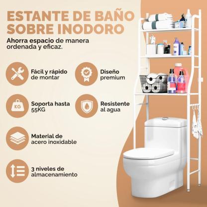 Estante independiente de acero inoxidable para baño: ahorro de espacio y diseño minimalista