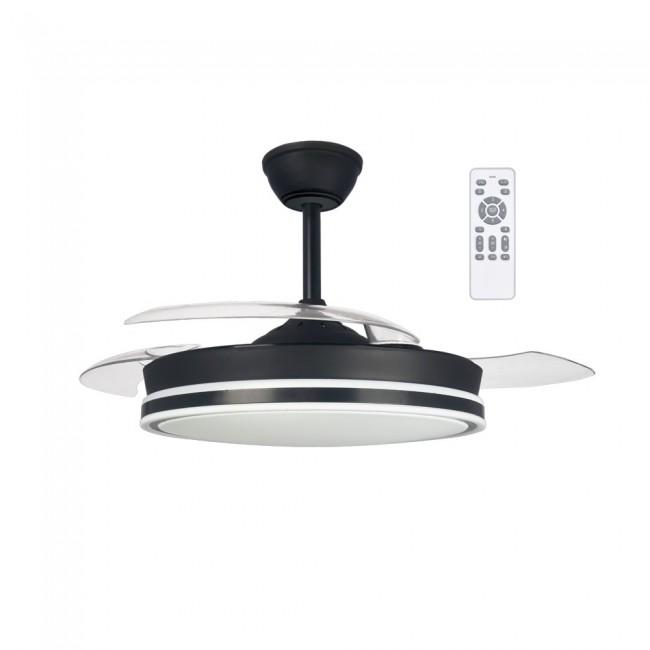 Ventilador  48W. Aspas plegables. Motor DC 30W. 7 Velocidades Iluminación Regulable Temporizador Función Brisa y Verano-Invierno