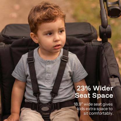Cochecito de bebé tipo carrito, ligero, plegable y ajustable, de 2 o 4 plazas, con capota, manillar de empuje y tracción, ruedas todoterreno de espuma EVA, amplio espacio de almacenamiento, ideal para exteriores y camping.