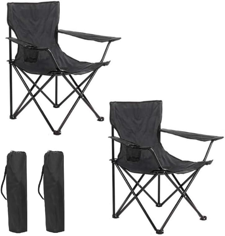 Silla Playa o Camping PACK 2 con Funda de Transporte y Asas Plegable Estructura de Metal Asiento Impermeable Medida 50 x 50 x 80 cm Aluminio Resistente al Desgaste y Deterioro muebles de camping