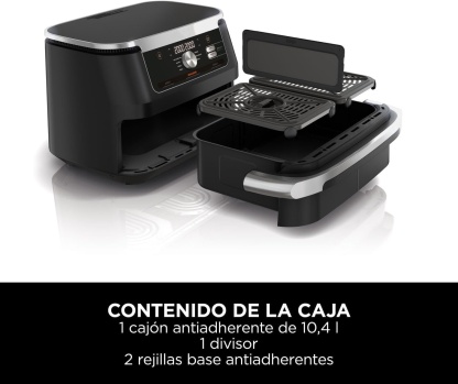 Freidora de Aire Doble XL 10,4 L, 7 Funciones, Sin Aceite, Cocina Saludable