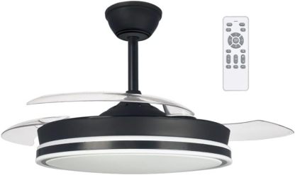 Pack de 2 Ventiladores de Techo LED con Motor DC Silencioso, 48W Regulable, 3 CCT Ajustables, 5280 Lúmenes