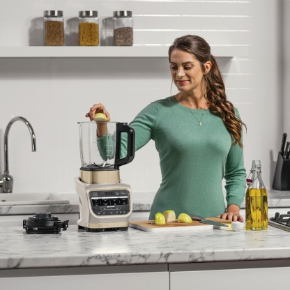 Batidora de Vaso de Cristal 1000W con Función Sopa, Batidora y Cocina Multifunción