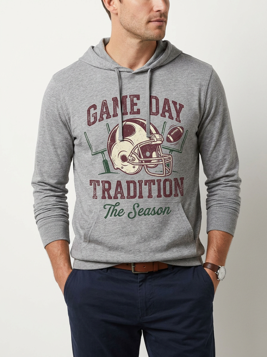 Men's Football Lover Game Day Tradition Helmet Printed Hoodie