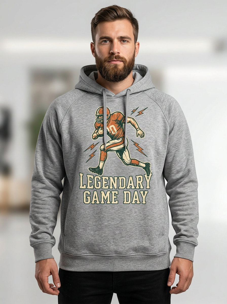 Men's American Football Legendary Game Day Printed Hoodie