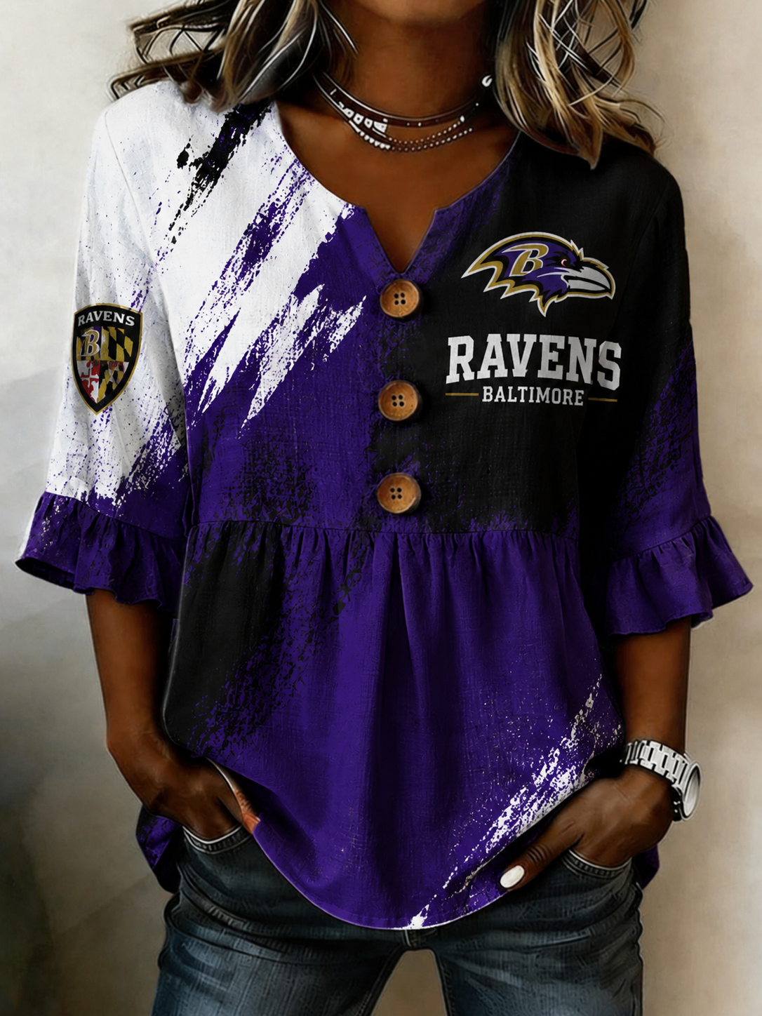 Women's Football Print Shirt