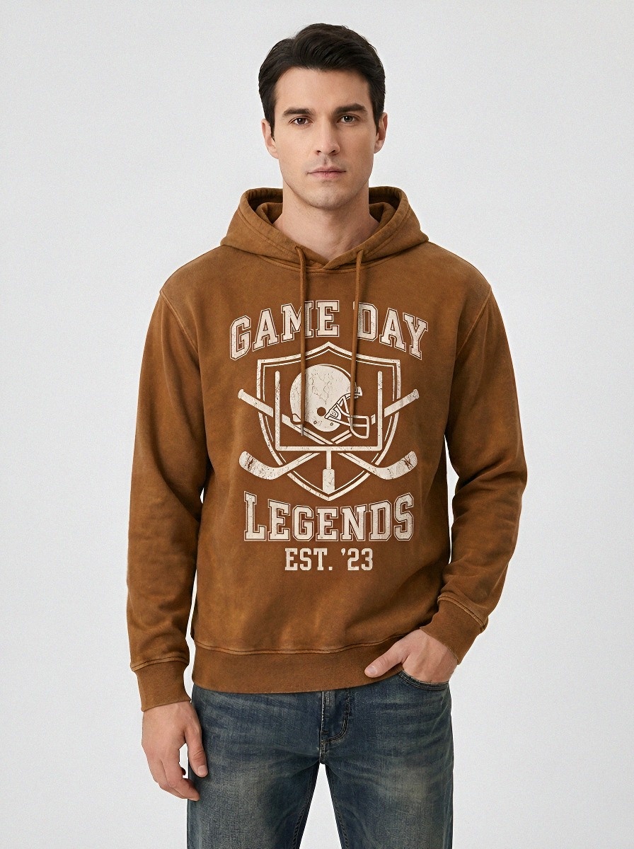 Men's Football Fan Game Day Legends Helmet Printed Hoodie