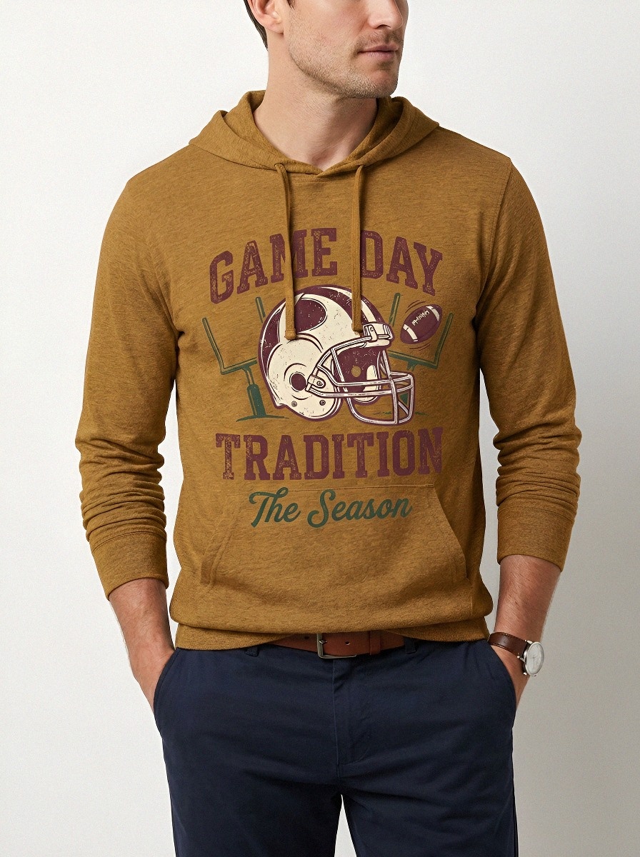 Men's Football Lover Game Day Tradition Helmet Printed Hoodie