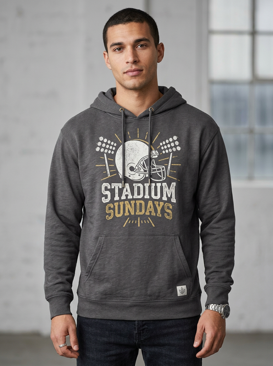 Men's Football Fan Stadium Sundays Helmet Printed Hoodie