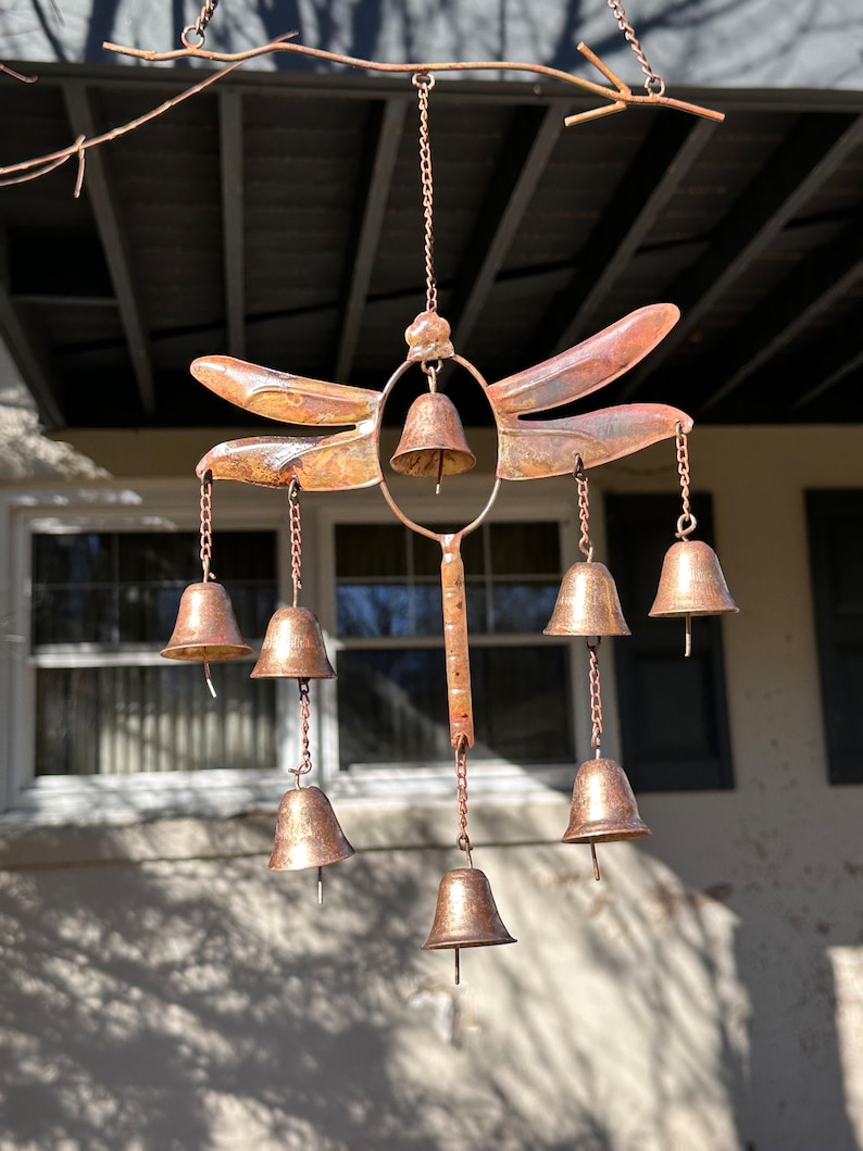 Vintage Dragonfly Copper Wind Chime