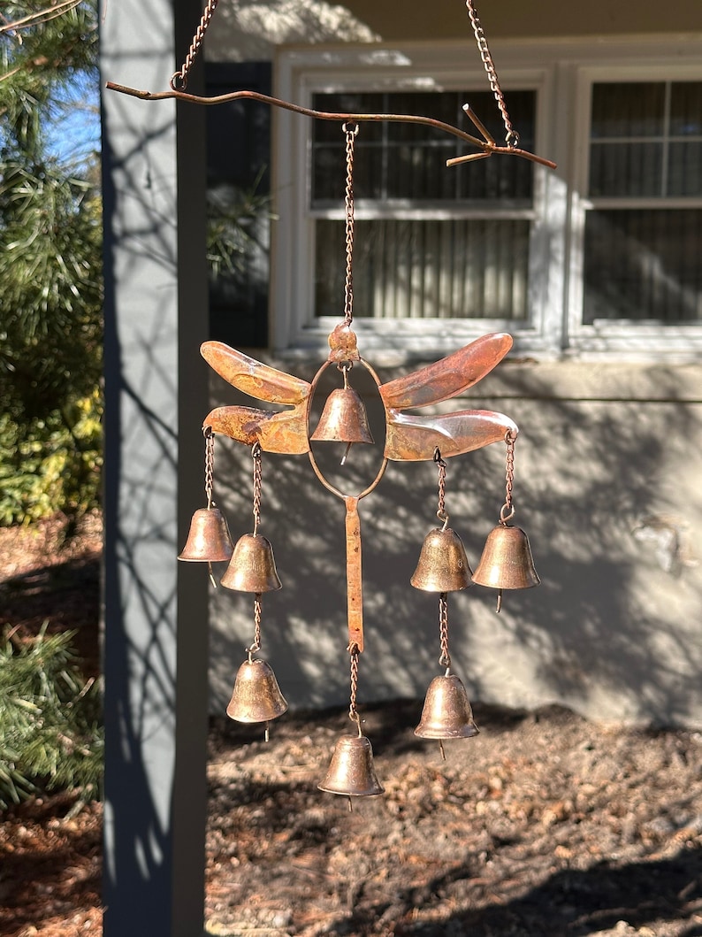 Vintage Dragonfly Copper Wind Chime