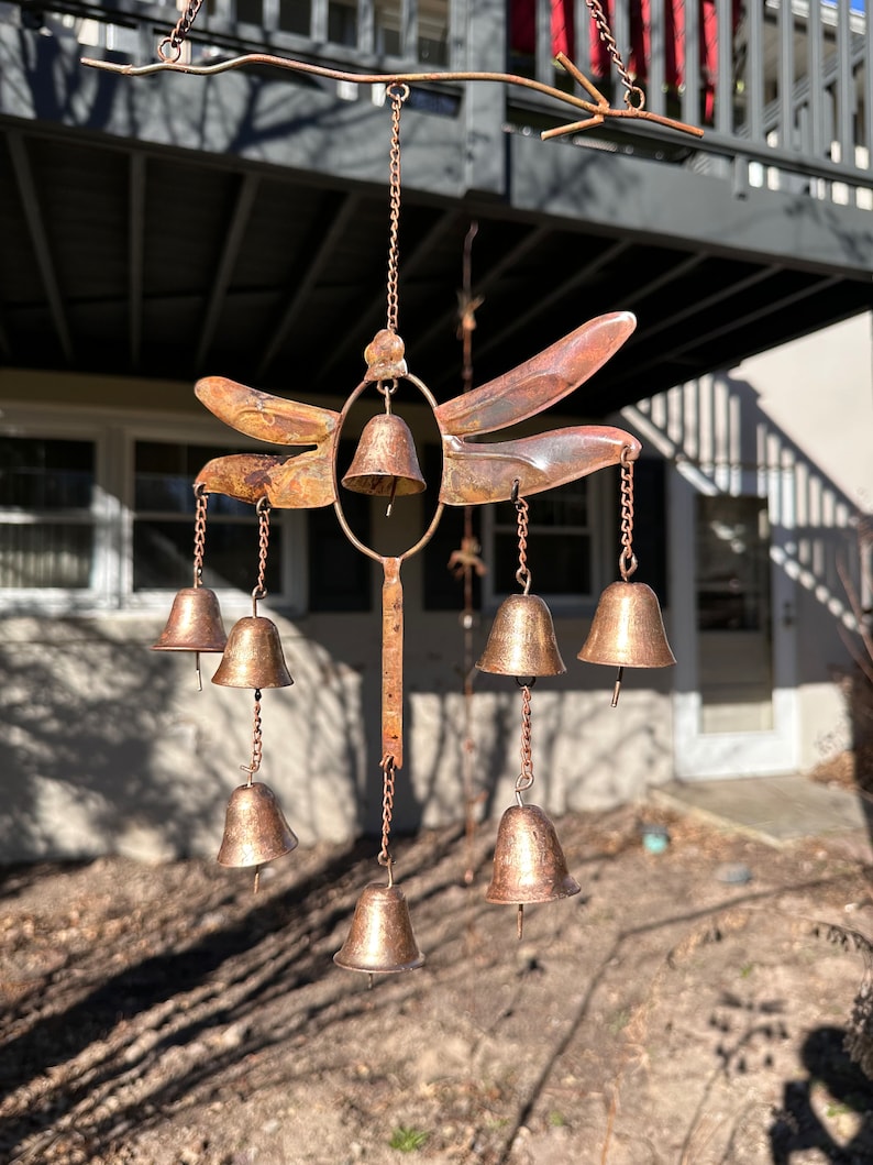 Vintage Dragonfly Copper Wind Chime