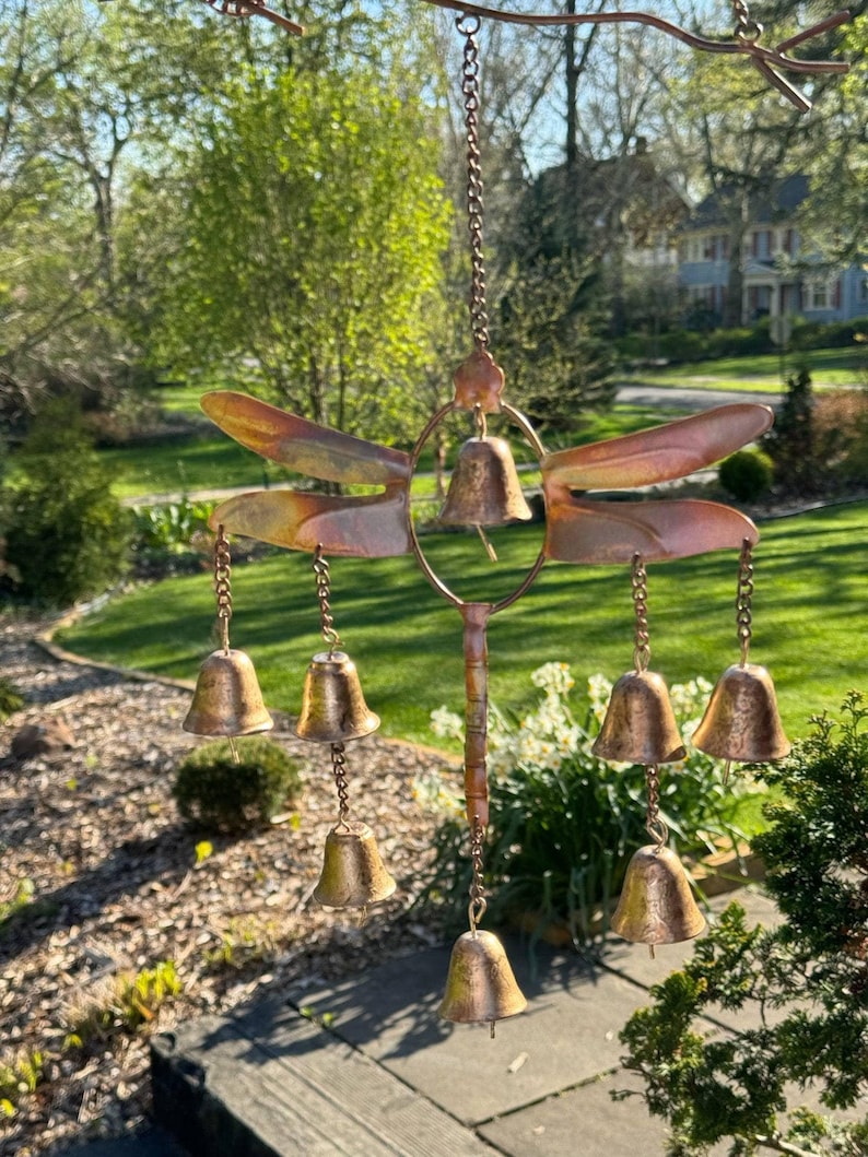 Vintage Dragonfly Copper Wind Chime
