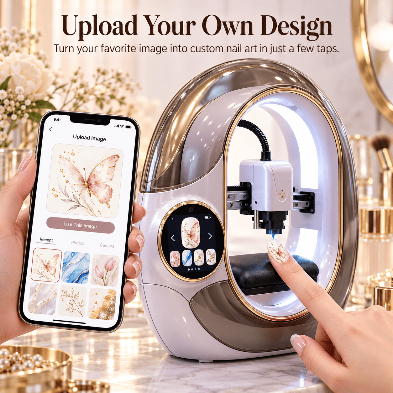 Upload custom nail design
