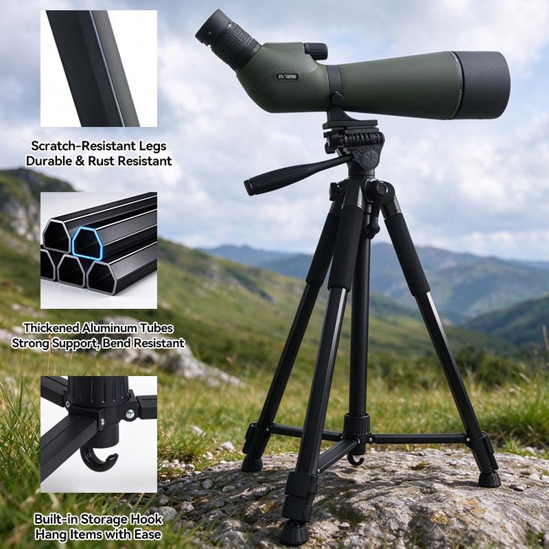 66"/ 165cm Aluminiummultifunksjonell tripod