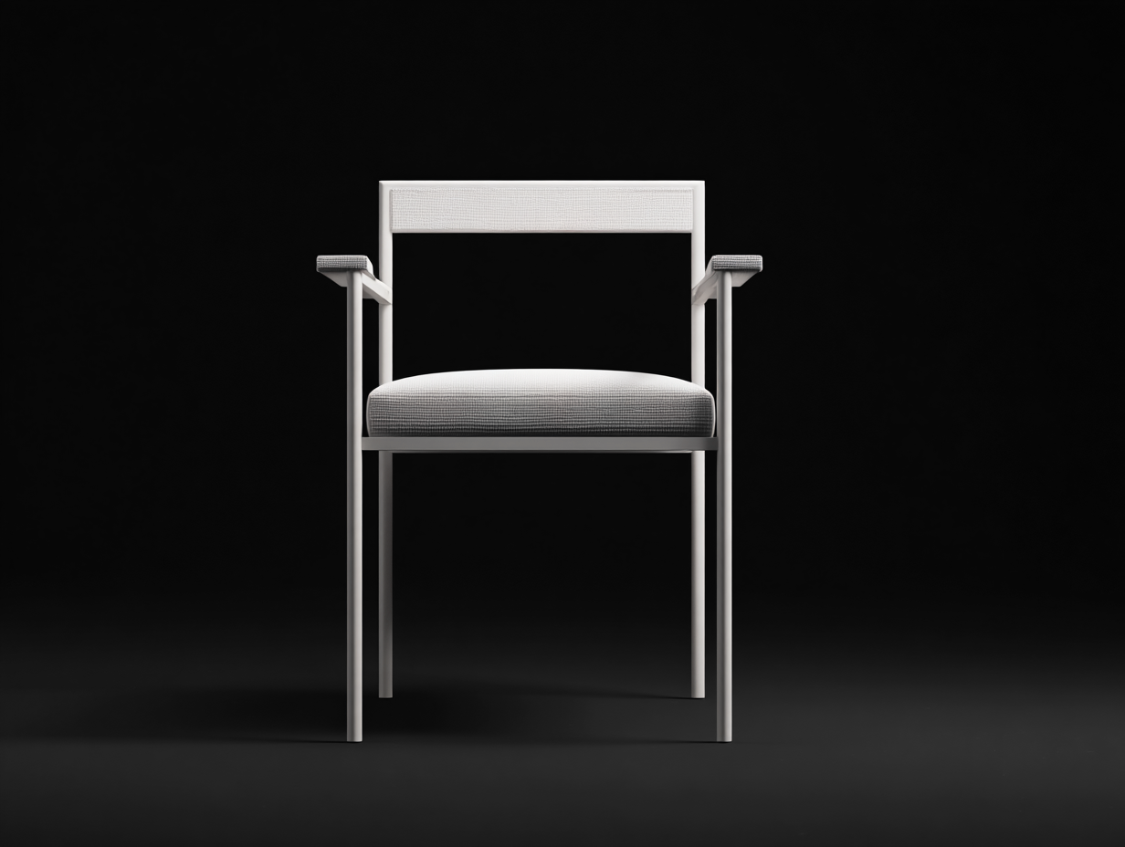 Sillón de metal y tejido 56×58×82 cm - blanco/gris claro - para comedor con apoyabrazos tapizados y diseño geométrico-Pariaconest