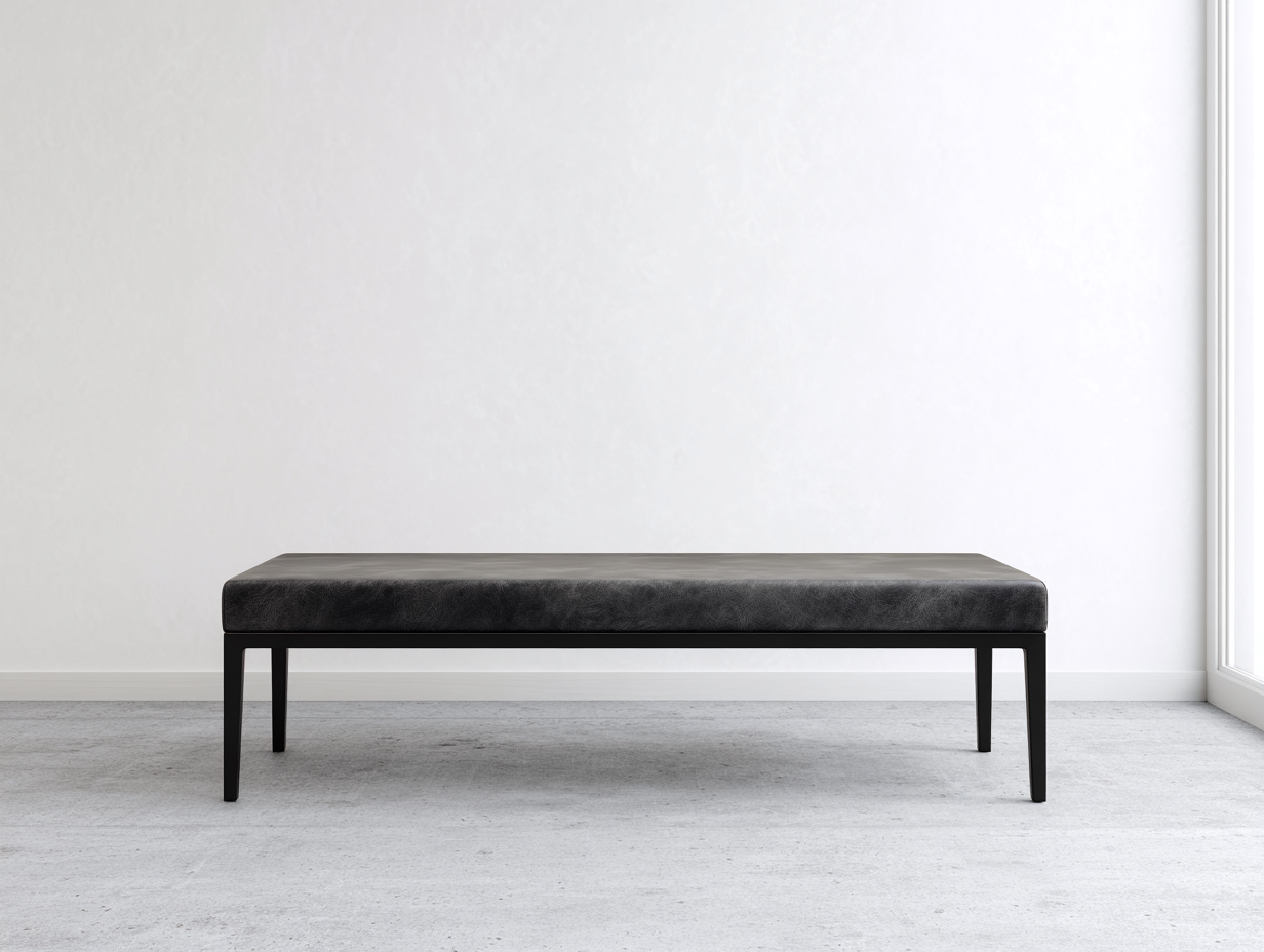 Banco de comedor acolchado 130×42×46 cm - negro - asiento ancho con patas rectas-Pariaconest