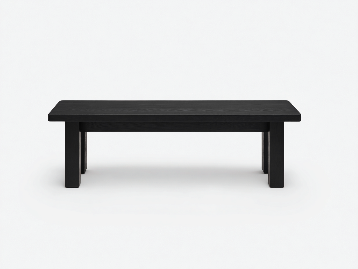 Banco de comedor de madera 150×40×45 cm - negro - con asiento recto y patas cuadradas-Pariaconest