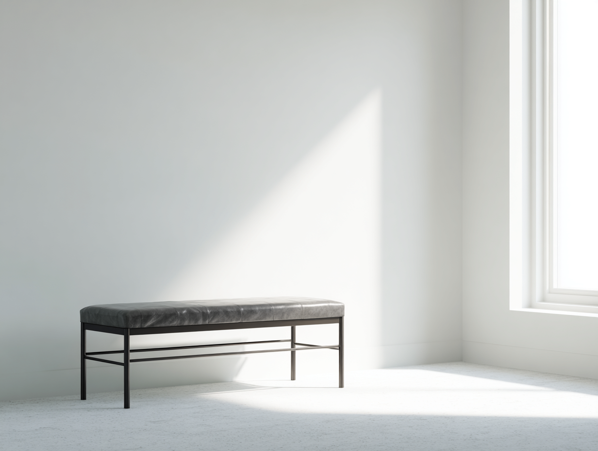 Banco de comedor tapizado 145×43×46 cm - gris oscuro/negro - con capitoné discreto y patas de horquilla-Pariaconest