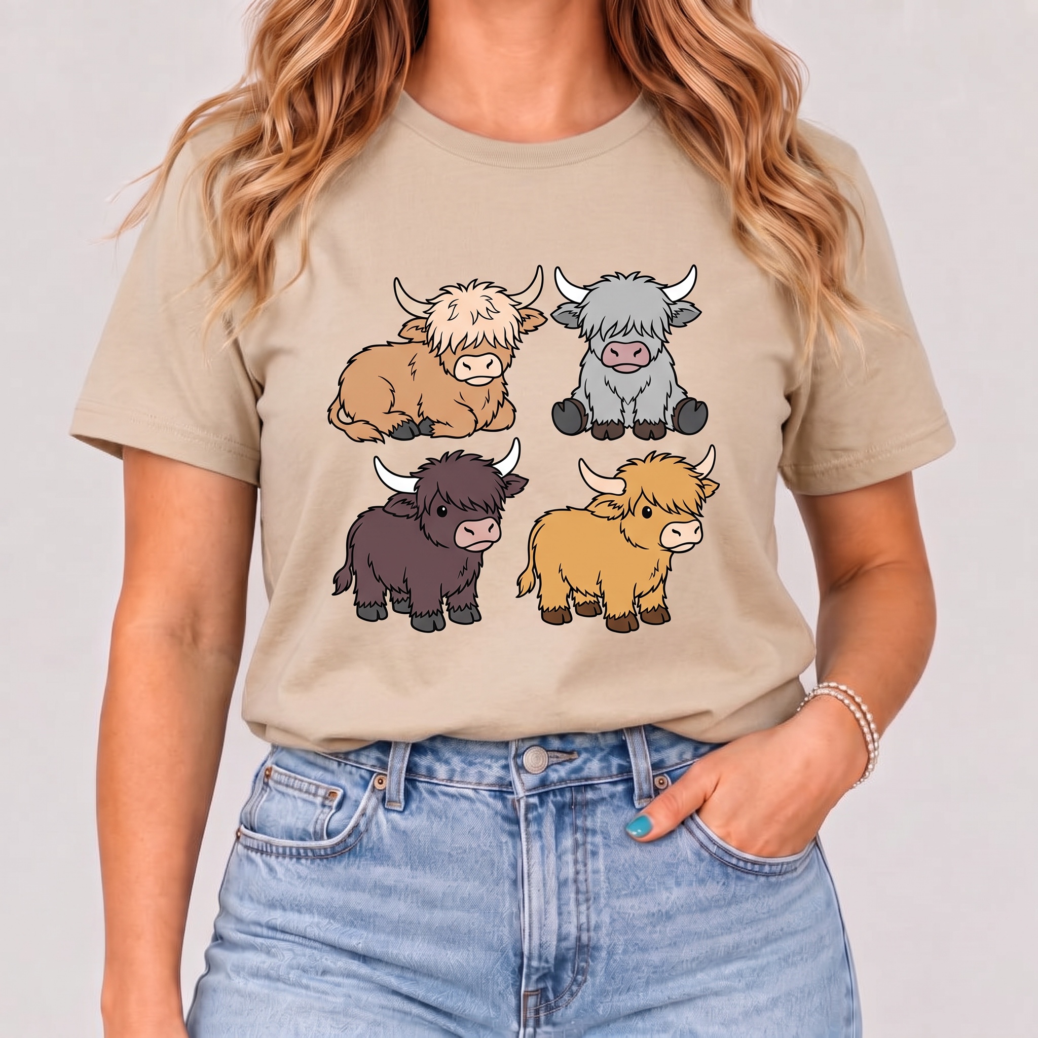 Women's Fall Four Highland Calves T-Shirt