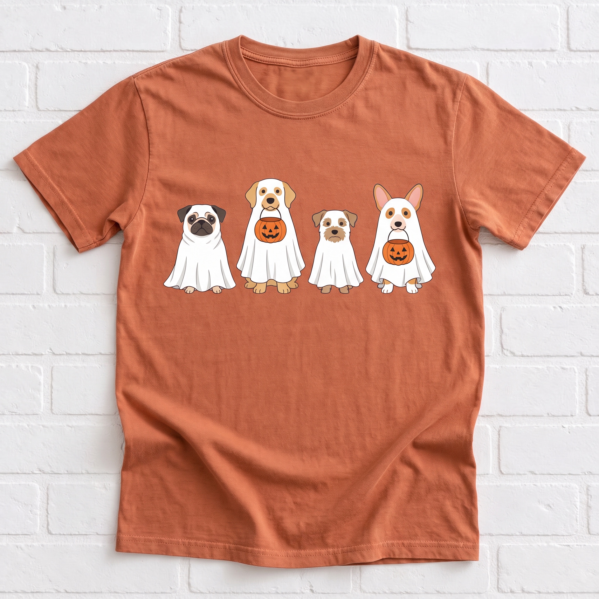 Women's Halloween Ghost Dogs T-Shirt