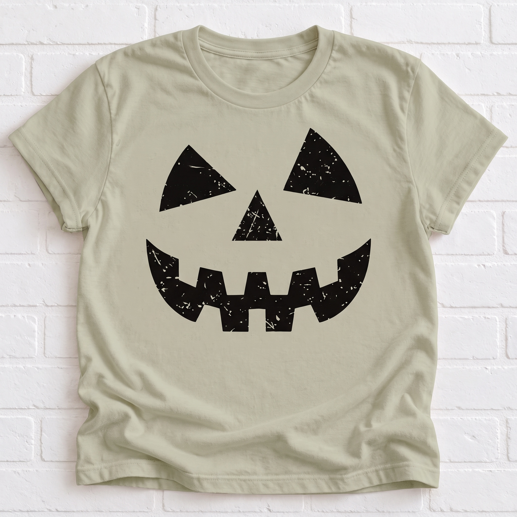 Women's Halloween Jack-o'-Lantern Face T-Shirt