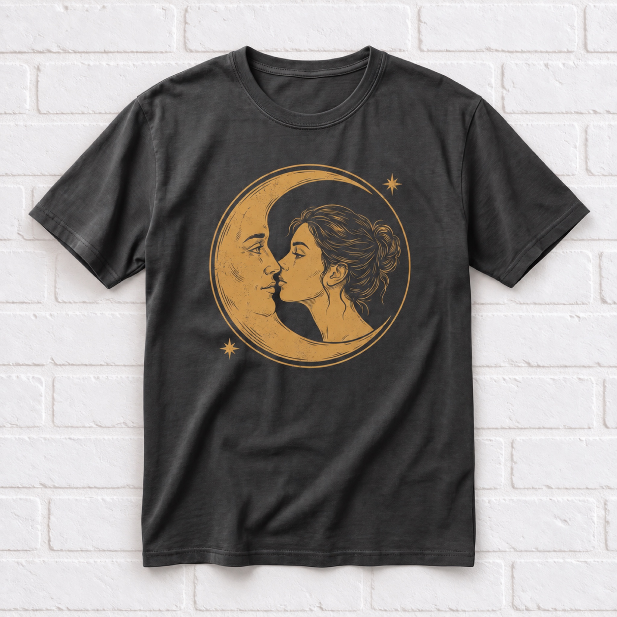 Women's Celestial Moon Kiss T-Shirt