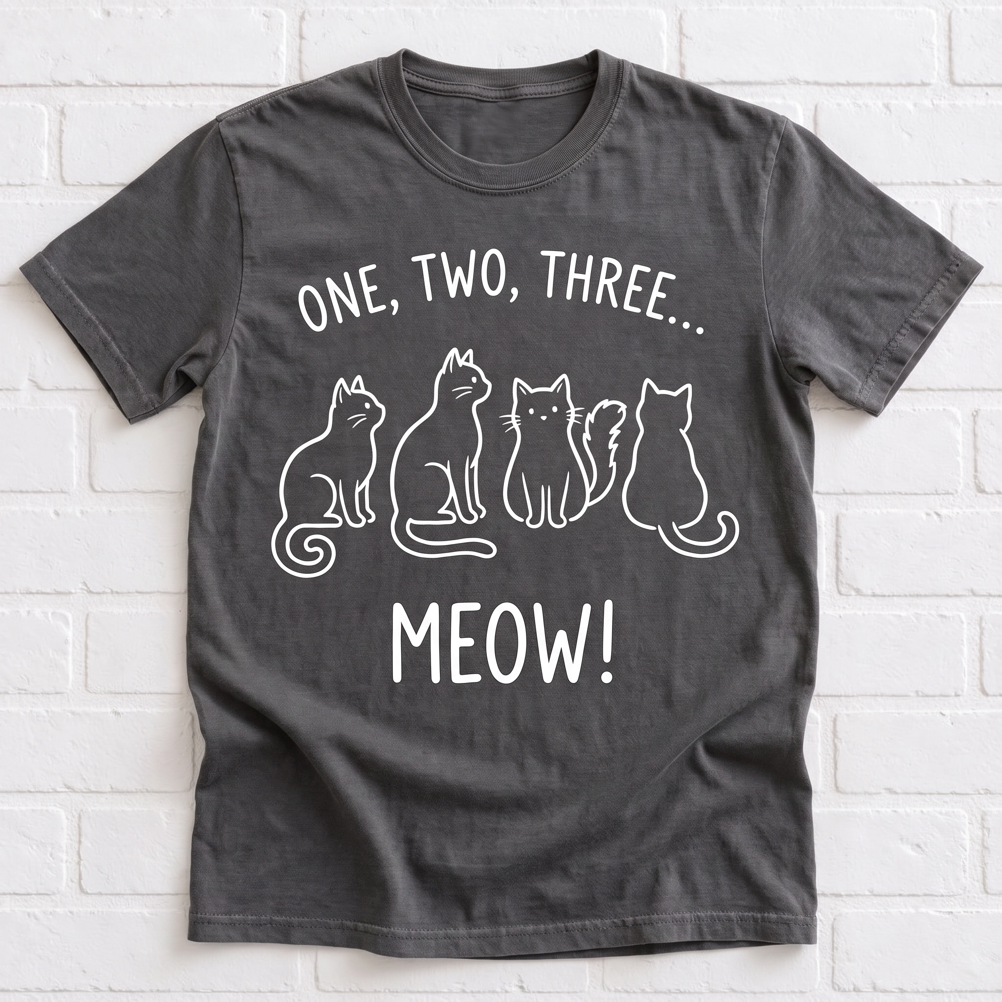 Women's "One, Two, Three... Meow!" Cat T-Shirt