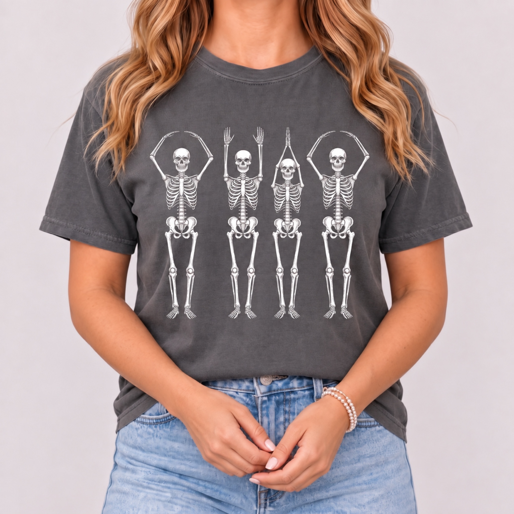 Women's Halloween O-H-I-O Skeletons T-Shirt