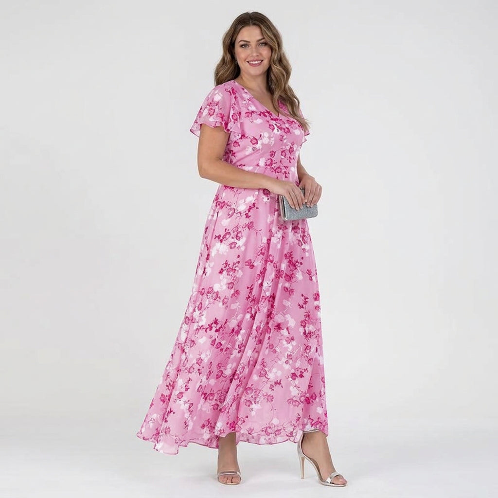Verena - Ethereal Flowing Dress - Plus size model