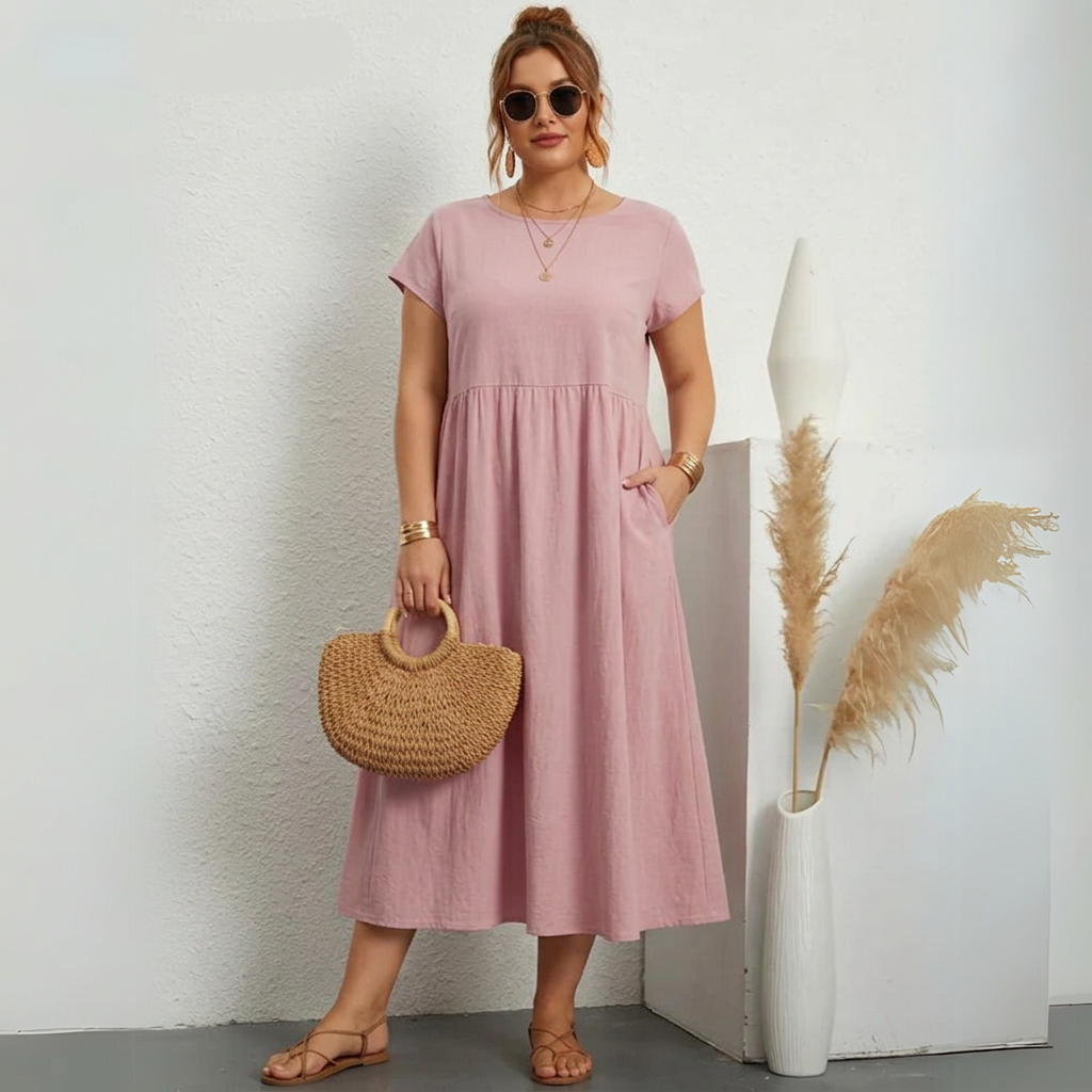Estelle - Casual Style Dress - Plus size model