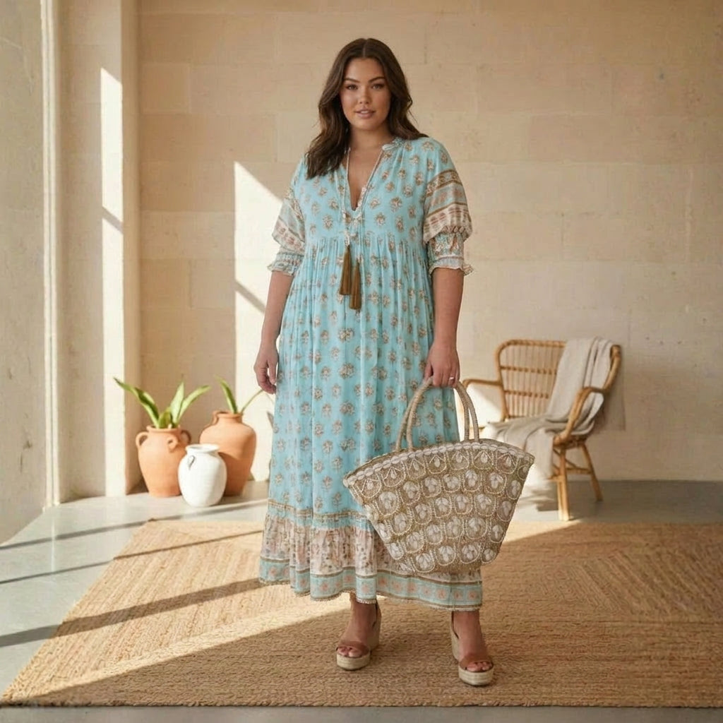 Halcyon - Bohemian Dress - Plus size model