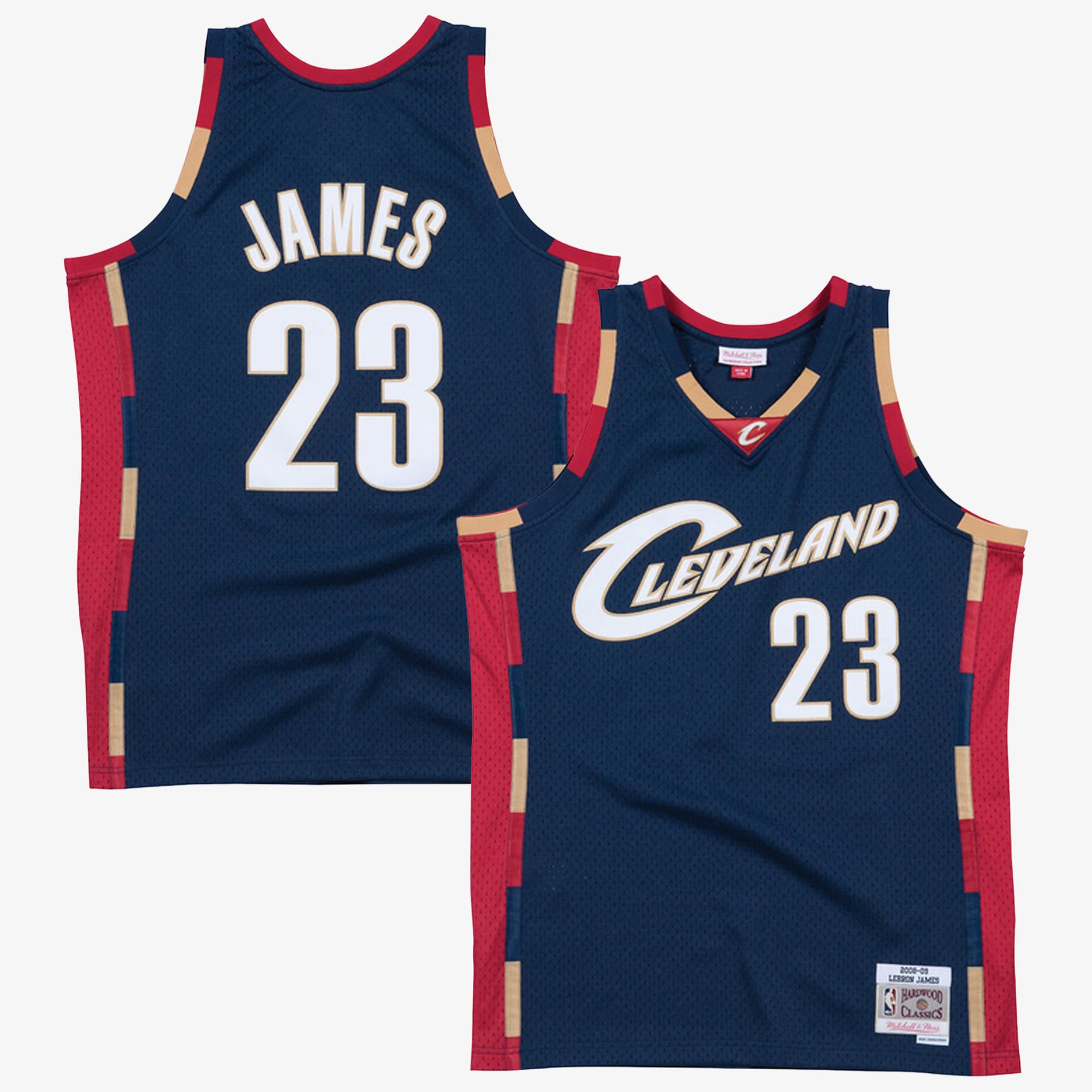 Cleveland Cavaliers Navy Swingman jersey, LeBron James Hardwood Classics, NBA fan version, size S-XXL