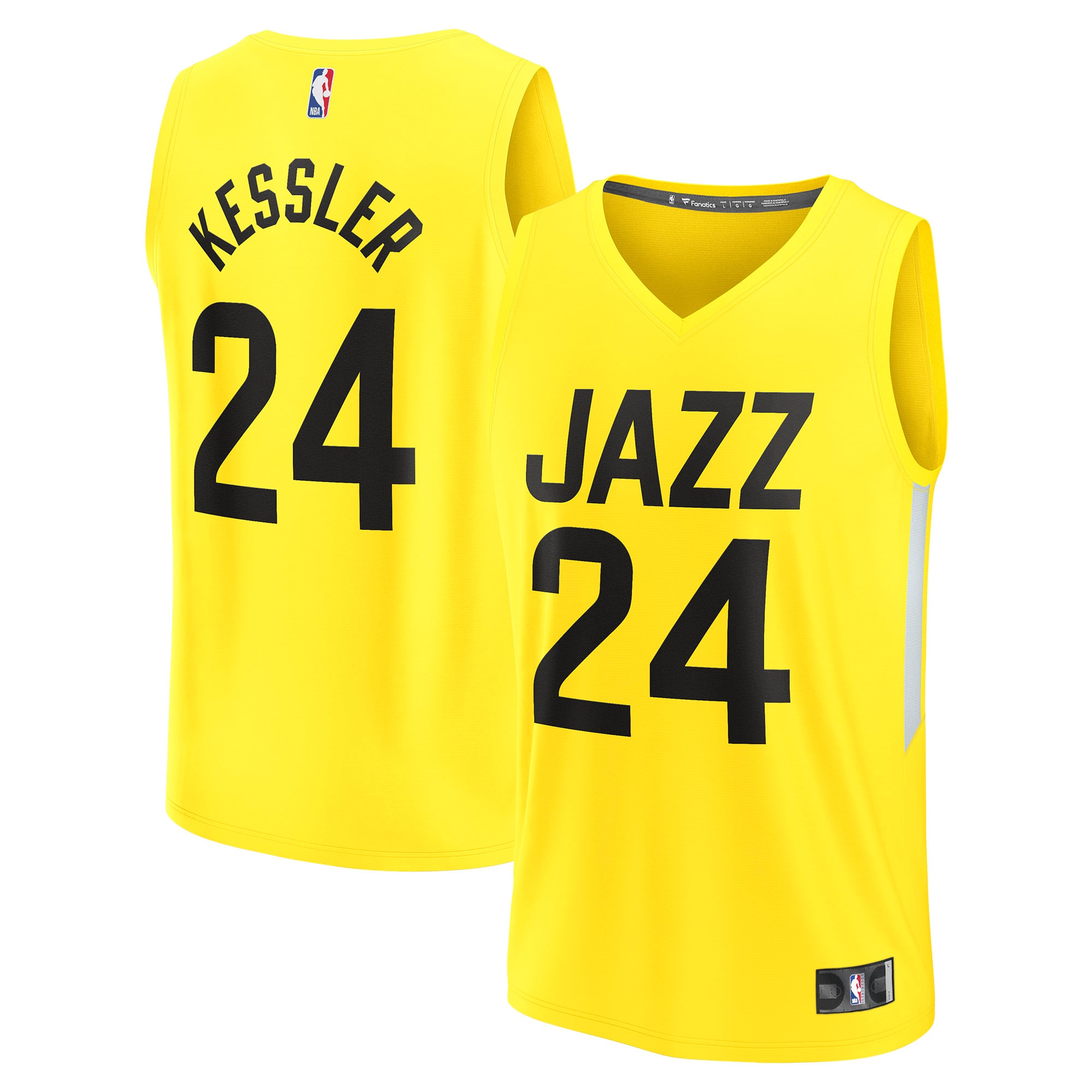 Utah Jazz Yellow Fast Break Replica jersey, Walker Kessler, NBA fan version, size S-XXL