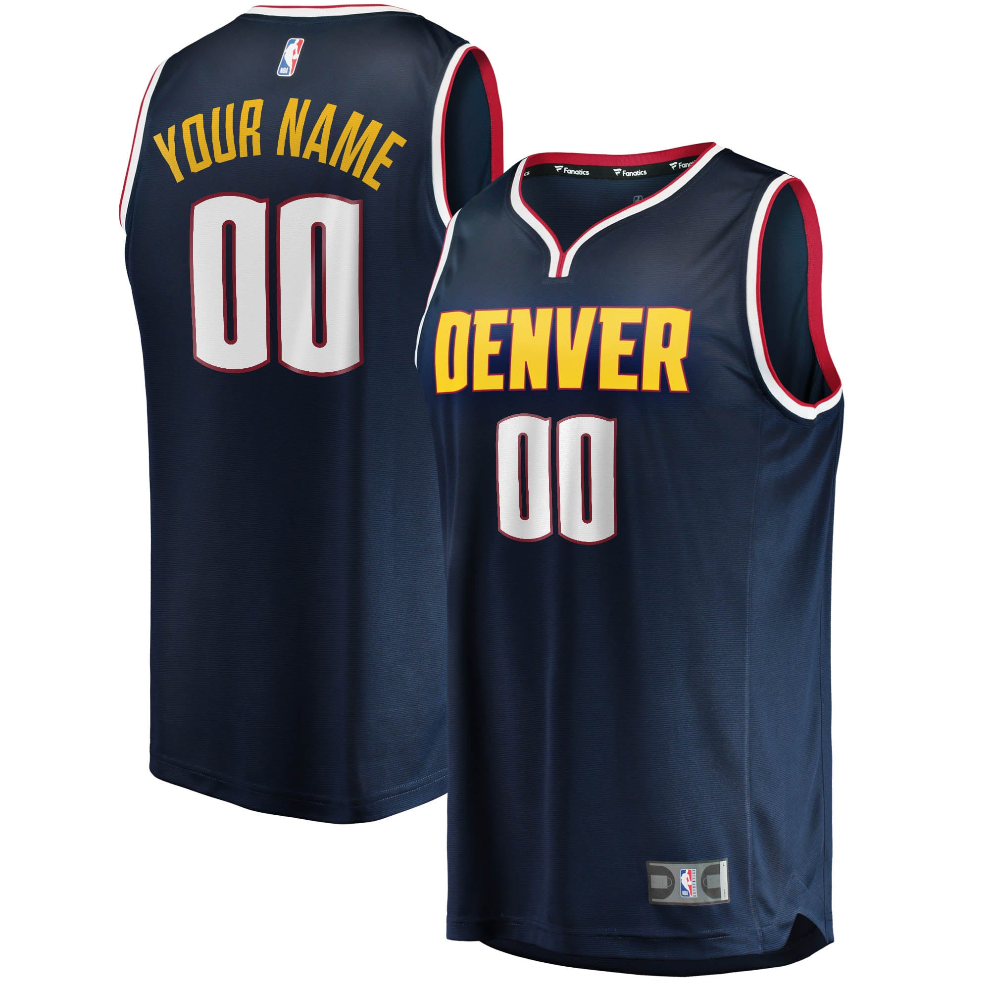 Denver Nuggets Navy Fast Break jersey, custom blank, NBA fan version, size S-XXL