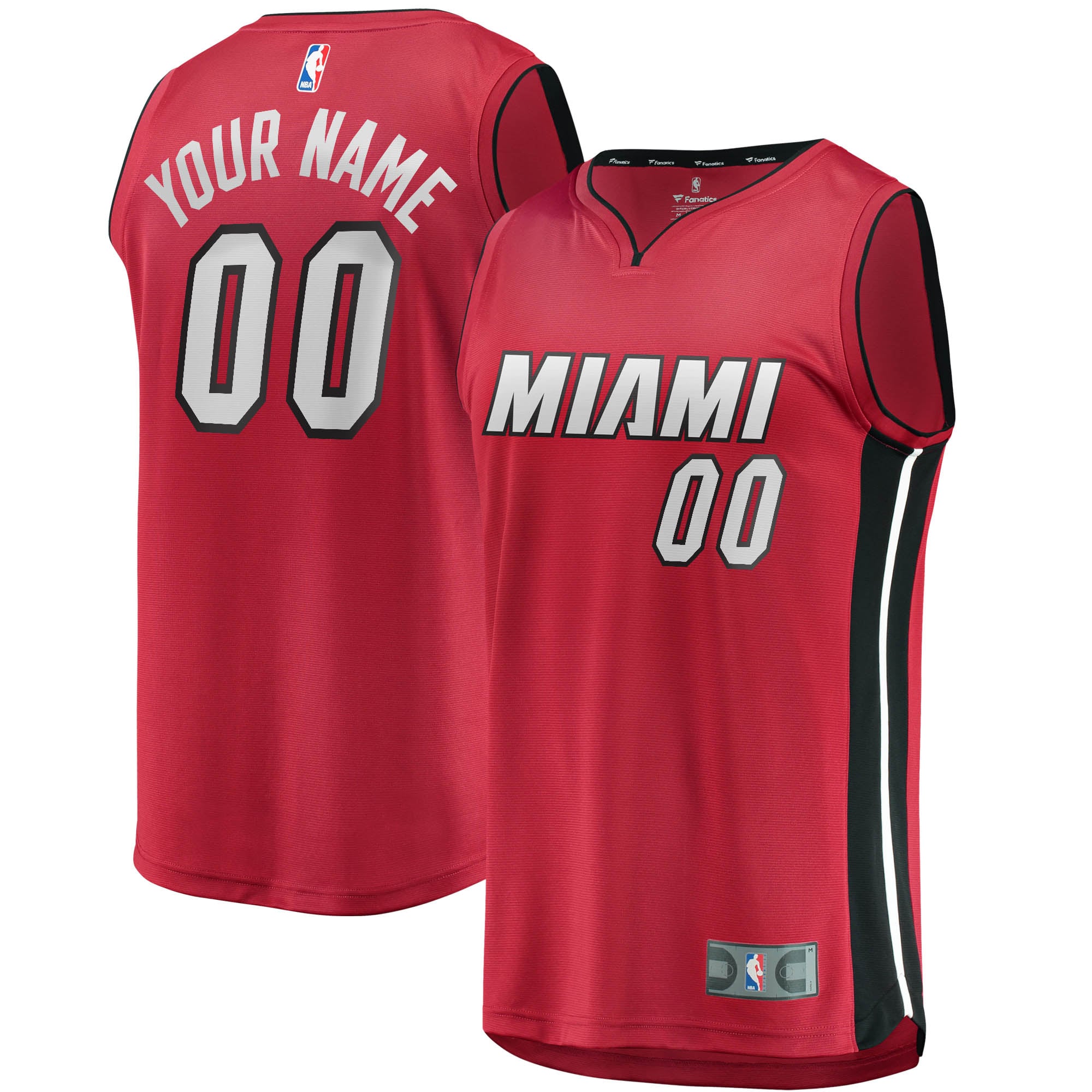 Miami Heat Red Fast Break Replica jersey, custom blank, NBA fan version, size S-XXL