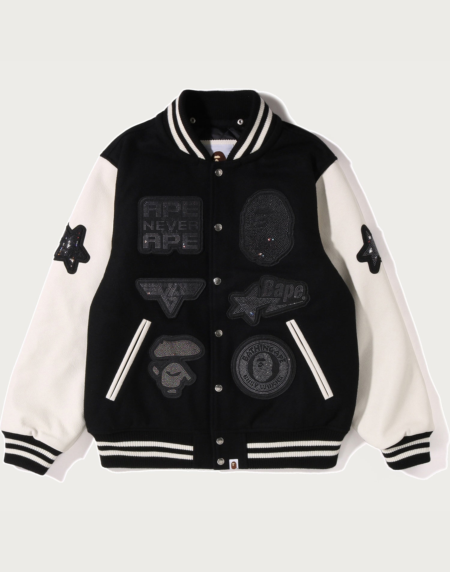 SWAROVSKI - DETACHABLE HOODIE VARSITY JACKET MENS