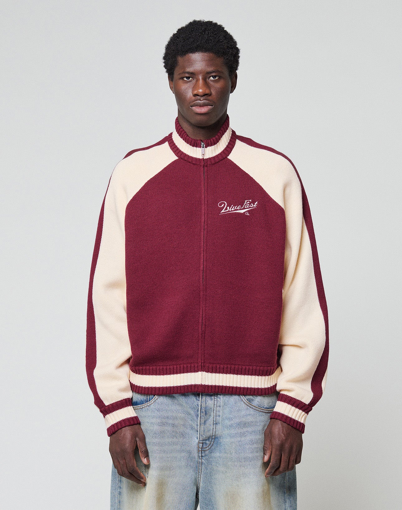 Boxy Knit Zip Jacket