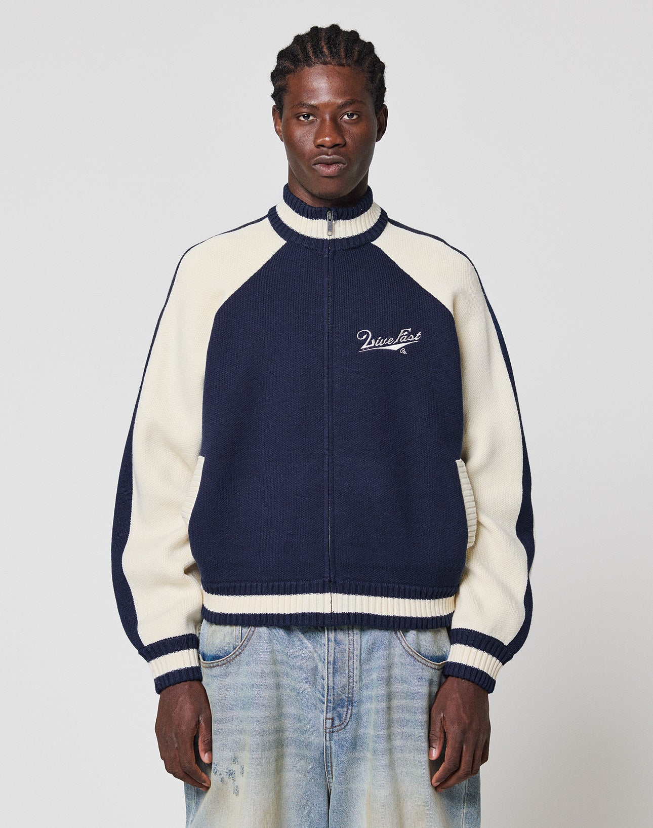 Boxy Knit Zip Jacket