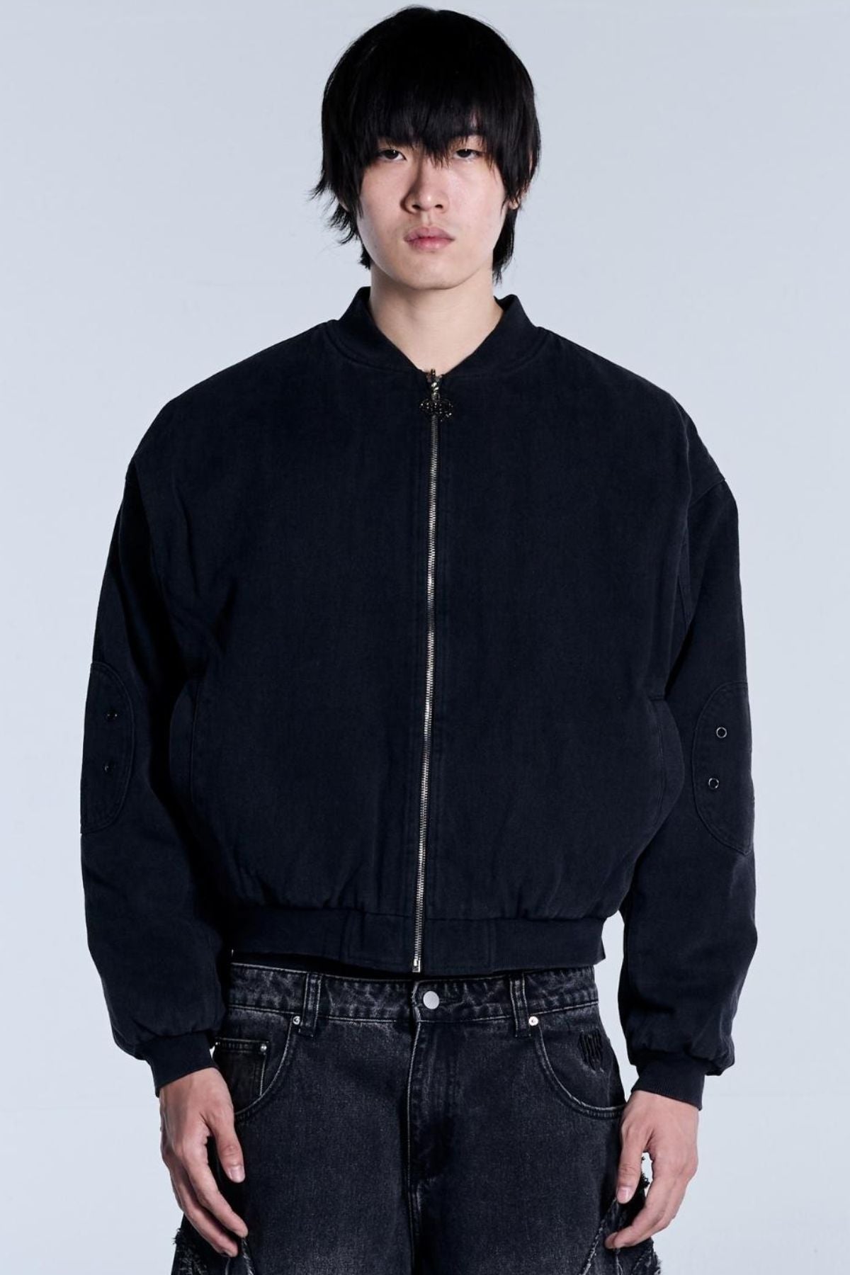 Flamed Black Bomber Jacket