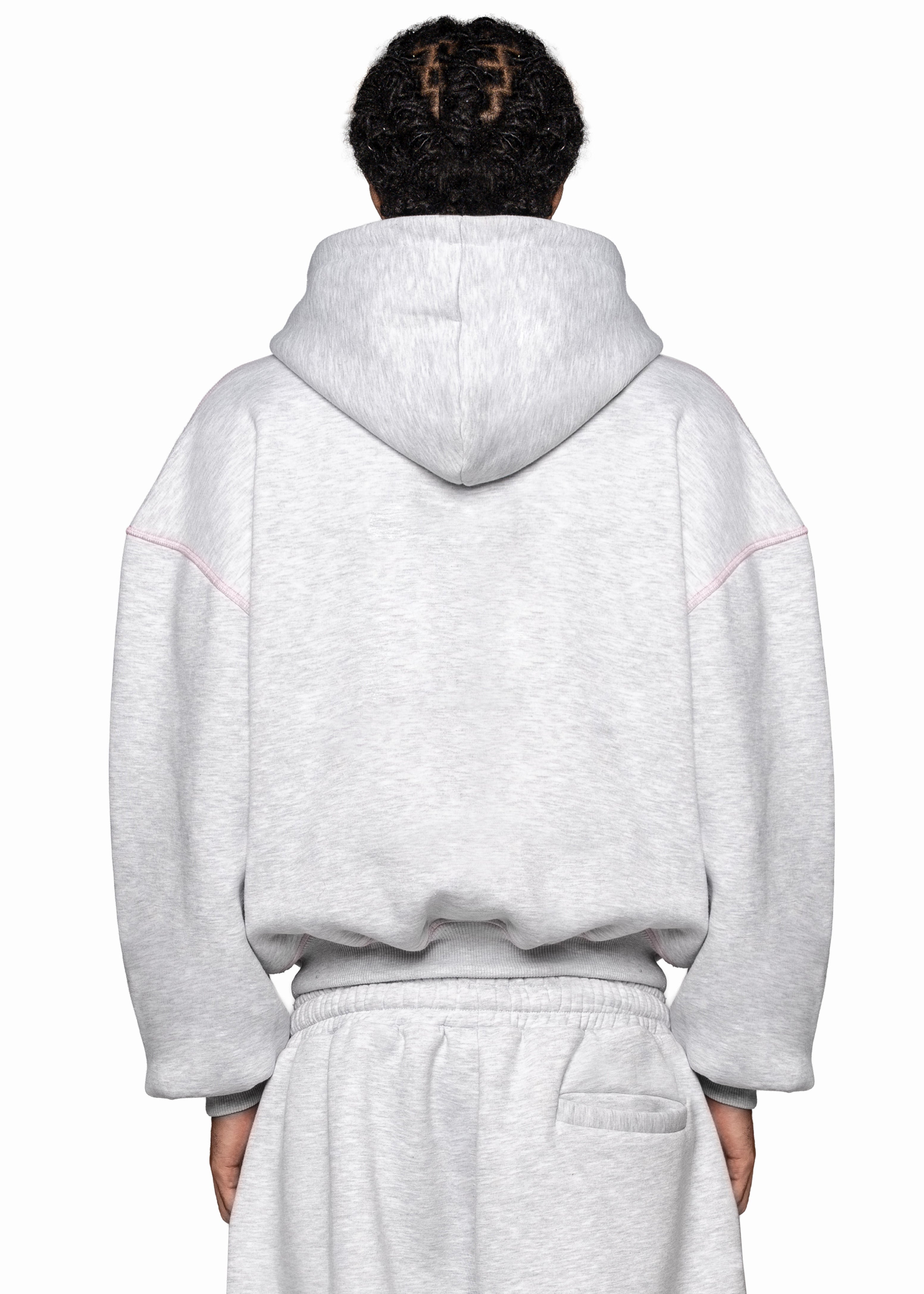 GREY LINE PINK ZIP HOODIE