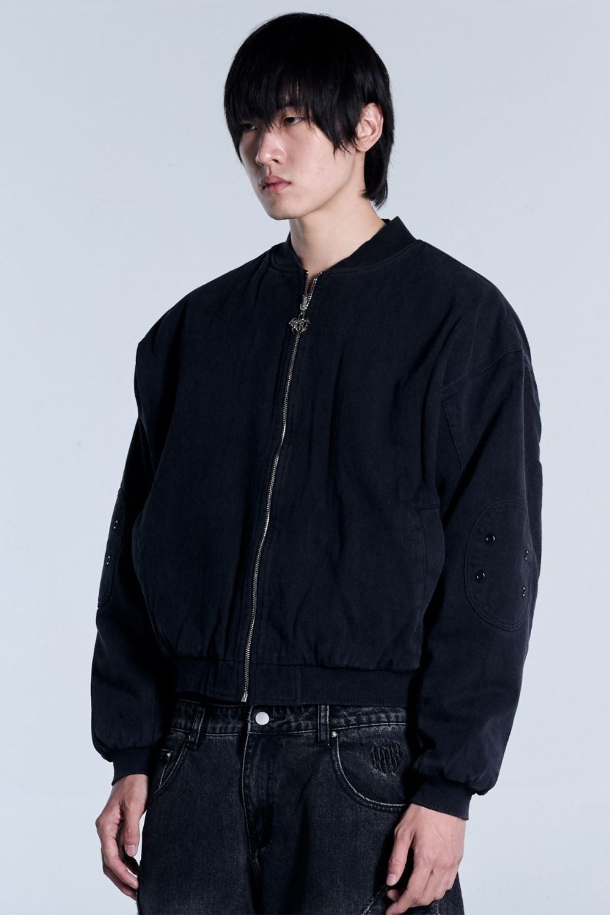 Flamed Black Bomber Jacket