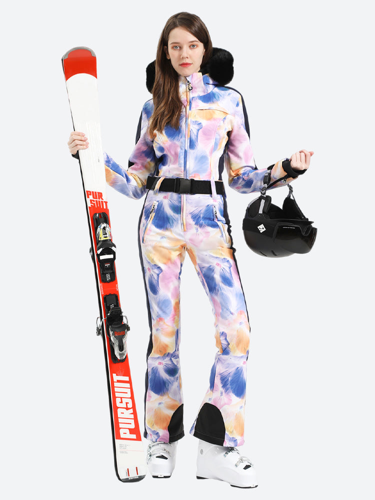 Women's Petal Slim-Fit Abrasion-Resistant One-Piece Ski Suits
