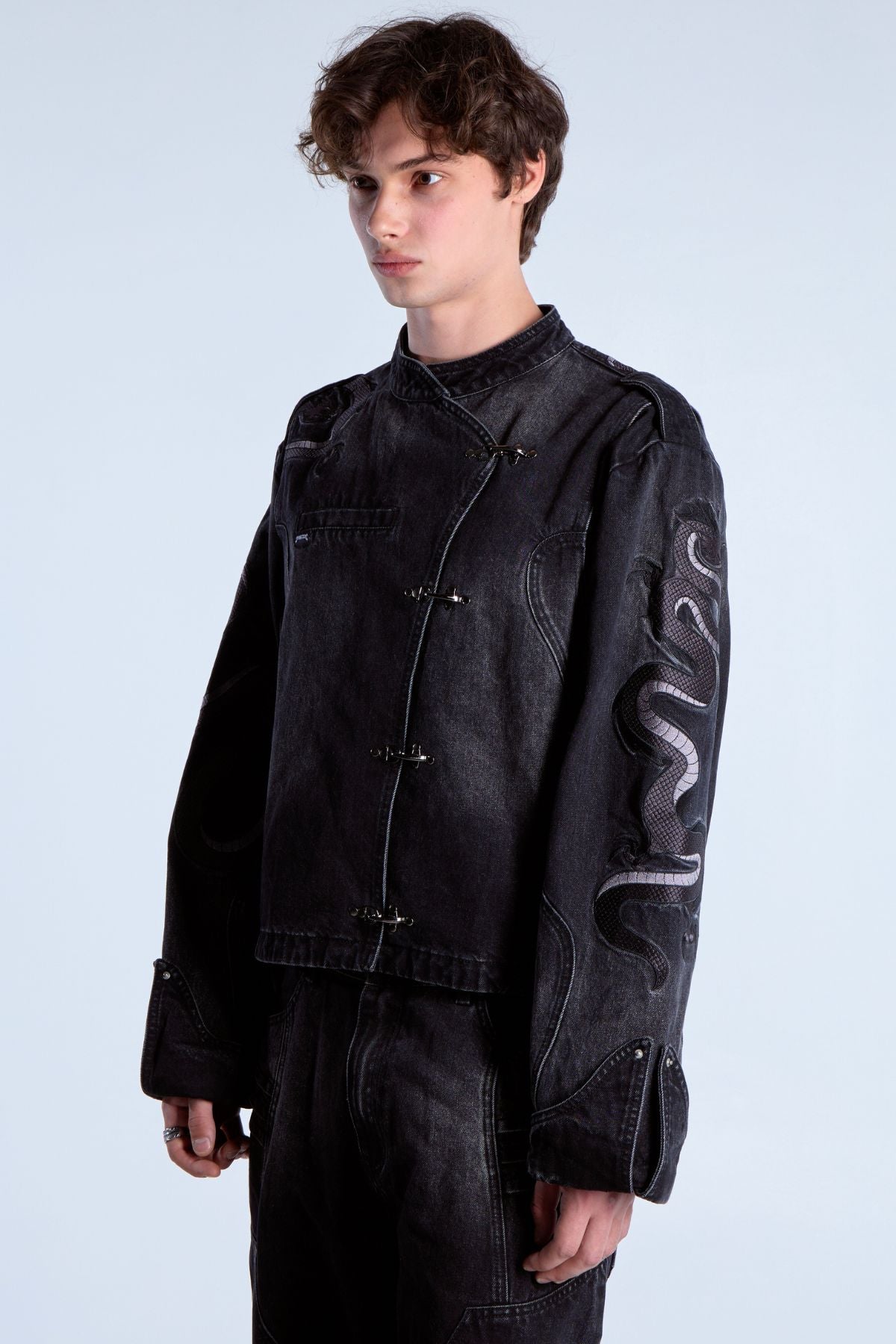 Dragon Denim Jacket Black