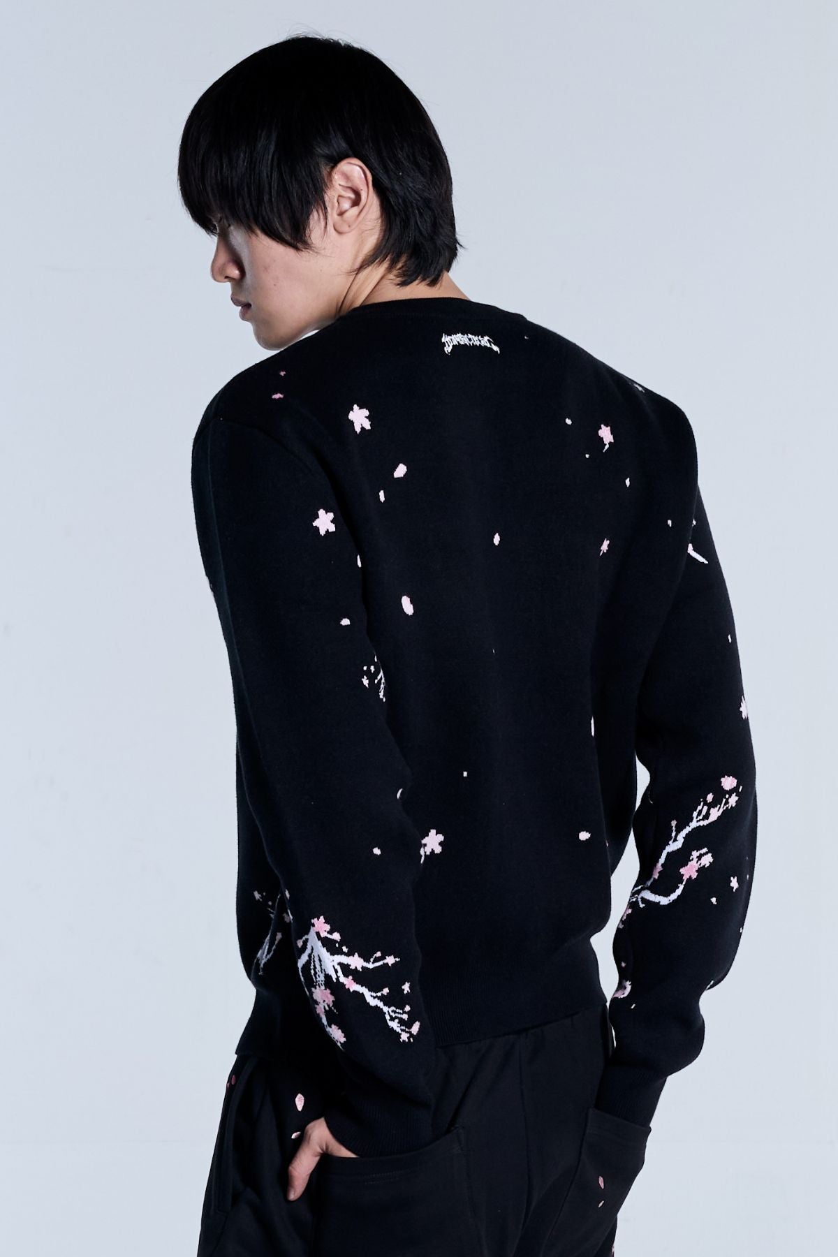 Sakura Black Knit Sweater