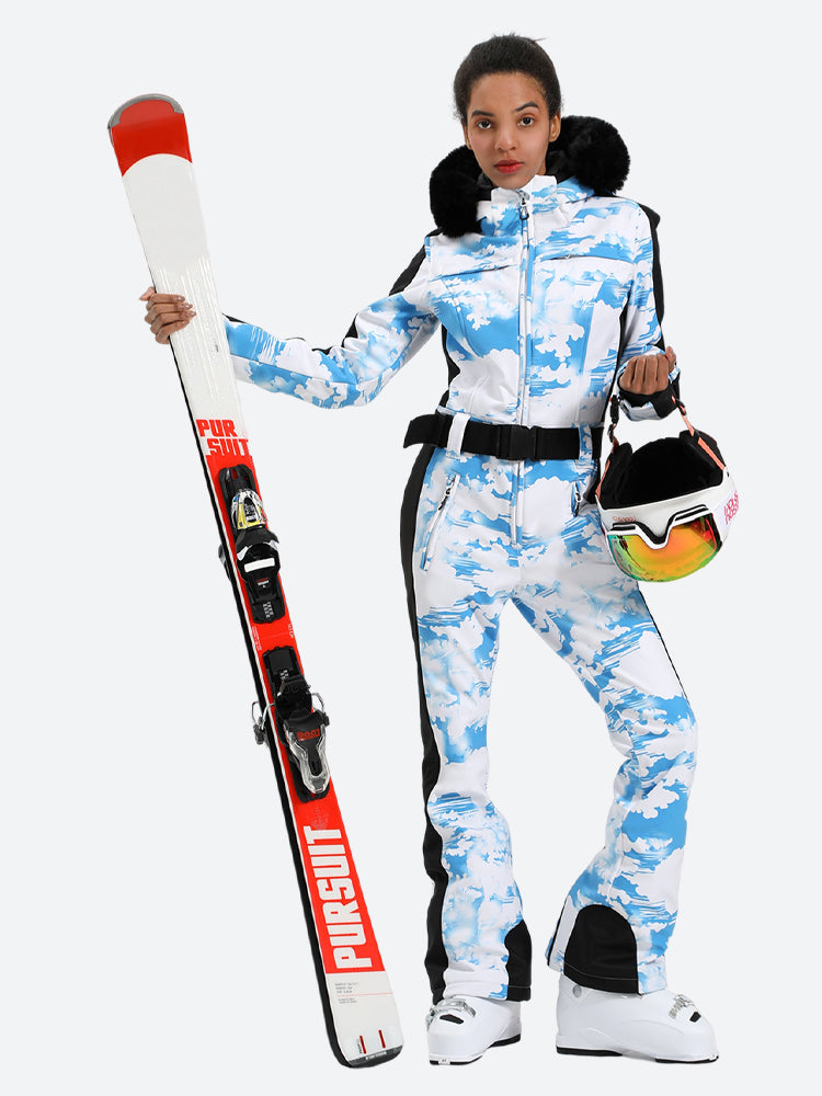 Women's Petal Slim-Fit Abrasion-Resistant One-Piece Ski Suits